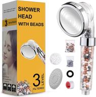 💦 high pressure shower head with handheld, odmj water saving shower head, universal filtered shower heads with beads, upgraded 3-level handheld showerhead logo