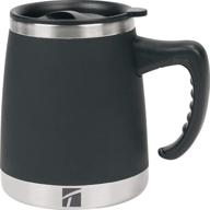 trudeau maison umbria desk mug - sleek 15 oz black mug with generous capacity - ideal for home or office логотип