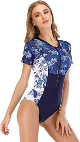 img 1 attached to Runtlly Women's Patchwork Swimwear: Stylish Protection Swimsuit 👙 for Enhanced Sun Safety, Available in Swimsuits & Cover Ups