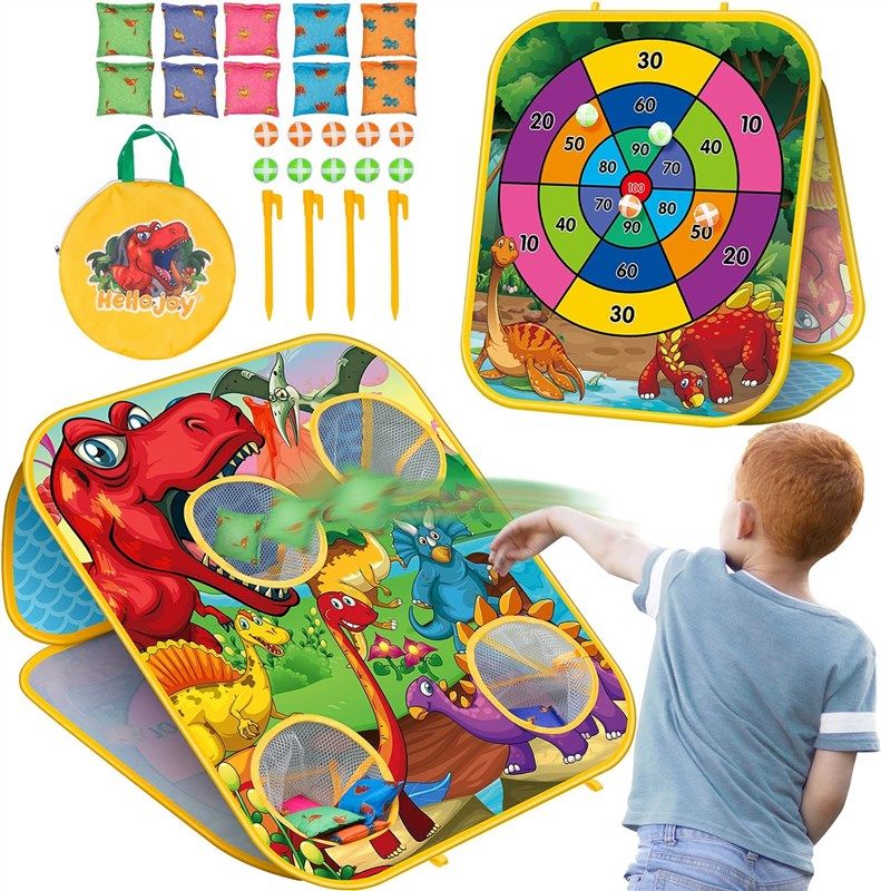 dinosaur cornhole colorful collapsible outdoor 로고