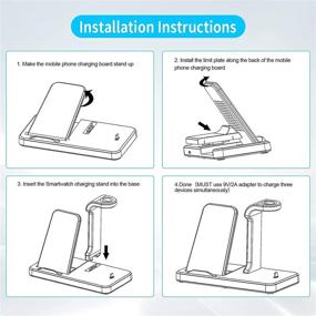 img 2 attached to 🔌 3 in 1 Wireless Charger Stand Station with Type C Charge Port Compatible with Fossil Gen 4, Gen 5E 42mm/44mm Charger, S21, Buds Pro, Gen 5 Julianna Carlyle Charger - Multiple Charger