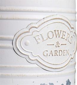 img 1 attached to 🌻 MISIXILE Vintage Farmhouse Vase with Metal Galvanized Milk Can – Shabby Chic Flowers Jug Vase, Country Rustic Decorative Buckets for Home Decor and Planting, with Handle