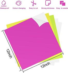 img 3 attached to 🌈 6 Sheets of 12x12 Inch Cold Multi-Color Changing Waterproof Vinyls - Crafters Dream: Temperature Change, Self-Adhesive Vinyl Sheets
