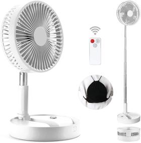 img 4 attached to SDYXJ Portable Fan Rechargeable: Foldable, Adjustable Height, 4-Speed with Remote for Office, Home & Outdoor Camping