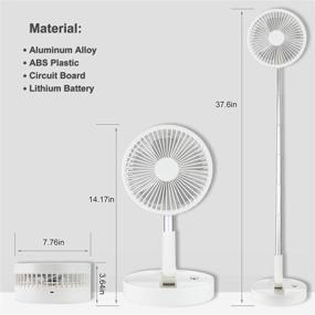 img 1 attached to SDYXJ Portable Fan Rechargeable: Foldable, Adjustable Height, 4-Speed with Remote for Office, Home & Outdoor Camping