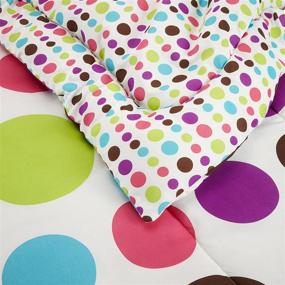 img 1 attached to 🌈 Divatex Home Fashions Jumbo Dot Mini Comforter Set, Multi Bright, Full/Queen