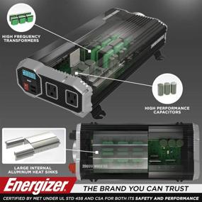 img 1 attached to Energizer 2000W Power Inverter - Modified Sine Wave Car Inverter, 12V to 110V Converter with Dual AC Outlets, Dual 2.4A USB Ports, Battery Cables Included - UL Certified (458 METLab)