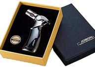 hawan luxury windproof cigar lighter: refillable butane torch for bbq, baking, and desserts (gold) logo