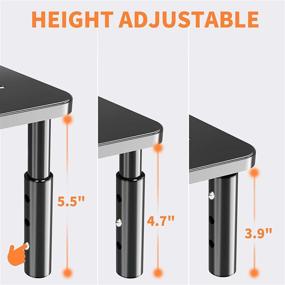 img 2 attached to Enhance Your Workspace with 2 Pack Monitor Stand Riser 🖥️ - Adjustable Height for Laptop, PC, Printer - Mesh Metal Desktop Organizer