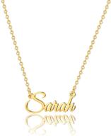 custom name necklace personalized, 14k gold plated stainless steel name plate necklace for women, men, girls - gold, rose gold, silver color - customized name word necklace - monooc logo