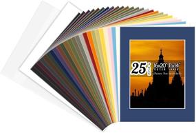 img 4 attached to 🎨 Golden State Art - Pack of 25, Acid-Free Mixed Colors Pre-Cut 16x20 Picture Mats for 11x14 Photos with White Core Bevel Cut - Complete Sets