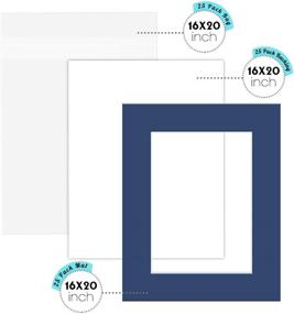 img 3 attached to 🎨 Golden State Art - Pack of 25, Acid-Free Mixed Colors Pre-Cut 16x20 Picture Mats for 11x14 Photos with White Core Bevel Cut - Complete Sets