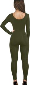 img 3 attached to 👗 Showcase Your Style with GOBLES Women's Sexy Long Sleeve High Waist Bodycon Jumpsuit Rompers