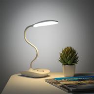 💡 deeplite battery operated desk lamp: bright led light with 3 modes & stepless dimming, touch control & eye-caring, flexible gooseneck - perfect for dorm, study, office, bedroom логотип