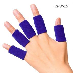 img 4 attached to 🖐️ Elastic Finger Sleeves: Performance Sports Support Thumb Brace for Arthritis, Trigger Finger, and Callus Relief with Breathable Cover