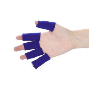 img 1 attached to 🖐️ Elastic Finger Sleeves: Performance Sports Support Thumb Brace for Arthritis, Trigger Finger, and Callus Relief with Breathable Cover