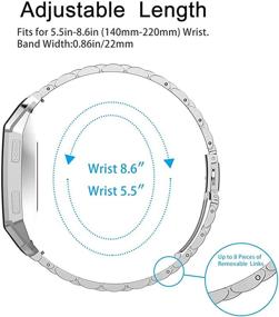 img 2 attached to 🔗 Запасной несменяемый ремешок из нержавеющей стали Shangpule для Fitbit Ionic - премиальный браслет с застежкой на складке