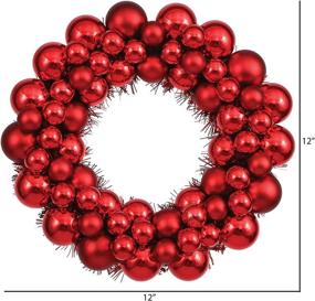 img 1 attached to 🎄 Vickerman 12" Red Shiny and Matte Ball Wreath - A Vibrant Holiday Decoration