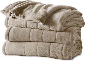 img 4 attached to 🔥 Sunbeam Microplush Heated Blanket - 10 Heat Settings, Mushroom, Full Size