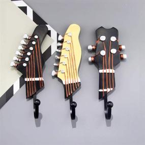 img 3 attached to 🎸 KUNGYO Vintage Guitar Decorative Hooks Rack Hangers for Hanging Clothes Coats Towels Keys Hats - Metal Resin Hooks Wall Mounted Heavy Duty (3-Pack)