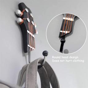 img 2 attached to 🎸 KUNGYO Vintage Guitar Decorative Hooks Rack Hangers for Hanging Clothes Coats Towels Keys Hats - Metal Resin Hooks Wall Mounted Heavy Duty (3-Pack)