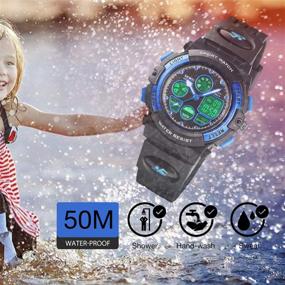 img 1 attached to Multi-Function Waterproof Sports Kids Watches: Perfect Birthday Gifts for Boys and Girls Ages 5-12