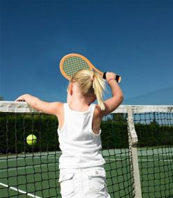 img 2 attached to 🎾 Crefotu Kids Tennis Racket Set - 17 Inch Plastic Racket with 2 Soft Balls, 2 Tennis Balls, and 4 Shuttlecocks for Kid's Outdoor/Indoor Sport Play