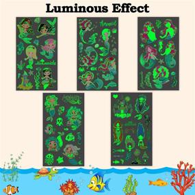 img 2 attached to 🧜 Enchanting 138pcs Mermaid Temporary Tattoos for Girls - Leesgel Luminous Mermaid Party Favors, Unforgettable Mermaid Party Supplies!