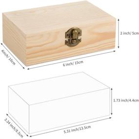 img 3 attached to Caydo 2-Piece Unfinished Wooden Box with Hinged Lid, Front Clasp – Ideal for Crafts, Art, Hobbies, and Home Organization – 6x4x2 Inches