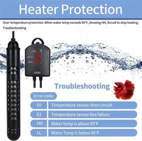 img 2 attached to 🔥 Woliver Submersible Aquarium Heater with Dual LED External Temperature Display Controller - 100W 300W 500W Fish Tank Heater for Saltwater and Freshwater