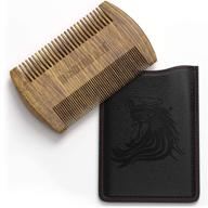 🧔 pocket-sized bossman sandalwood beard comb set - fine and wide tooth wood comb for beard, mustache, and hair - protective case included - essential men's beard care shaping tool logo