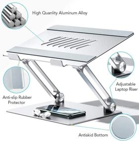 img 1 attached to 💻 Carkoci Laptop Stand: Enhanced Multi-Angle Heat-Vent Stand for MacBook & All Laptops, Supports up to 20lbs, 10-17.3" Tablets (Silver)