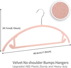 img 3 attached to Luxurious Velvet Hangers - Shoulder Bump-Free Suit Hangers with Chrome Hooks, Non-Slip Space-Saving Clothes Hangers: Pack of 50, Heavy-Duty, Rounded Hangers for Sweaters, Coats, Jackets, Pants, Shirts, Dresses