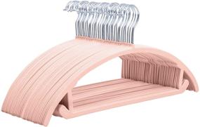 img 4 attached to Luxurious Velvet Hangers - Shoulder Bump-Free Suit Hangers with Chrome Hooks, Non-Slip Space-Saving Clothes Hangers: Pack of 50, Heavy-Duty, Rounded Hangers for Sweaters, Coats, Jackets, Pants, Shirts, Dresses