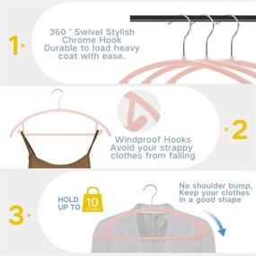 img 2 attached to Luxurious Velvet Hangers - Shoulder Bump-Free Suit Hangers with Chrome Hooks, Non-Slip Space-Saving Clothes Hangers: Pack of 50, Heavy-Duty, Rounded Hangers for Sweaters, Coats, Jackets, Pants, Shirts, Dresses