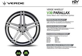 img 3 attached to 🔘 Verde Wheels V39-214442B Parallax Gloss Black/Machined Face Custom Wheels 20X10 +42MM