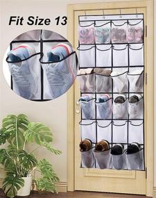 img 3 attached to 👞 KIMBORA 2-Pack Over the Door Shoe Rack Organizer with 24 Large Mesh Pockets - Hanging Shoe Hanger Holder for Closet in White