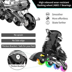 img 1 attached to DICTUMOTION Inline Roller Skates with Full Light Up Wheels - Perfect for Kids & Adults, Adjustable Sizes, Ideal for Indoor & Outdoor Activities, Ages 6-12