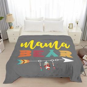 img 3 attached to 🐻 Cozy Mama Bear Love Flannel Velvet Lightweight Blanket - Small 50"x40" for Couch, Bed, and Sofa Decor, Ideal for Women, Men, and Kids