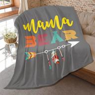 🐻 cozy mama bear love flannel velvet lightweight blanket - small 50"x40" for couch, bed, and sofa decor, ideal for women, men, and kids logo