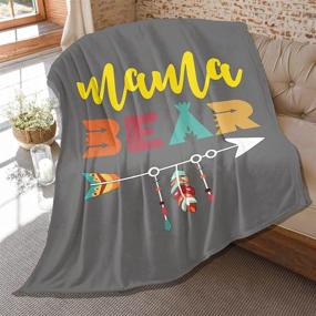 img 4 attached to 🐻 Cozy Mama Bear Love Flannel Velvet Lightweight Blanket - Small 50"x40" for Couch, Bed, and Sofa Decor, Ideal for Women, Men, and Kids