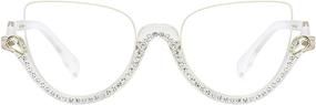 img 3 attached to Fashion Cat Eye Half Rim Eyeglass Diamonds