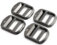 🎒 hj garden set of 4 metal ladder lock buckle slider - adjustable zinc alloy buckles for 25mm backpack strap accessories in black logo