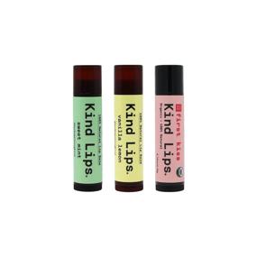 img 3 attached to 👄 Kind Lips USDA Organic Lip Balm 3-Pack - Premium Lip Moisturizer for Dry, Cracked and Chapped Lips - Made in USA