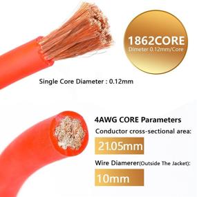 img 3 attached to 4 мерный красный 25Ft силовой/земельный провод True 4 AWG силовой провод-True Spec и Soft Touch кабель (красный)