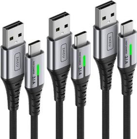 img 4 attached to 💪 INIU USB C Cable Set of 3, 3.1A QC3.0 Fast Charging Type C Cables in Nylon Braided (1.6ft, 3.3ft, 10ft) for Samsung S20 S10 S9 S8 Plus Note 10 9 LG Google Pixel OnePlus Huawei and More