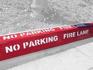 🔥 fire lane stencil - curb-n-sign, 4 inch professional numbers/letters, no parking, reusable & rollable, flexible plastic for easy application on any surface, meets fire code standard logo