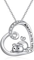 🐷 winnicaca pig necklace: 925 sterling silver cute animal heart pendant – perfect pig gift for pig lovers, valentine's, anniversary, christmas, birthday jewelry for women & girls logo