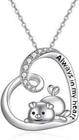 img 4 attached to 🐷 WINNICACA Pig Necklace: 925 Sterling Silver Cute Animal Heart Pendant – Perfect Pig Gift for Pig Lovers, Valentine's, Anniversary, Christmas, Birthday Jewelry for Women & Girls