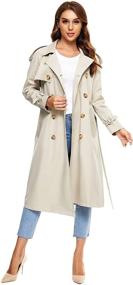 img 1 attached to 🧥 Womens Cotton Double Breasted Trench Coat - WAIDONGBEI Women's Clothing